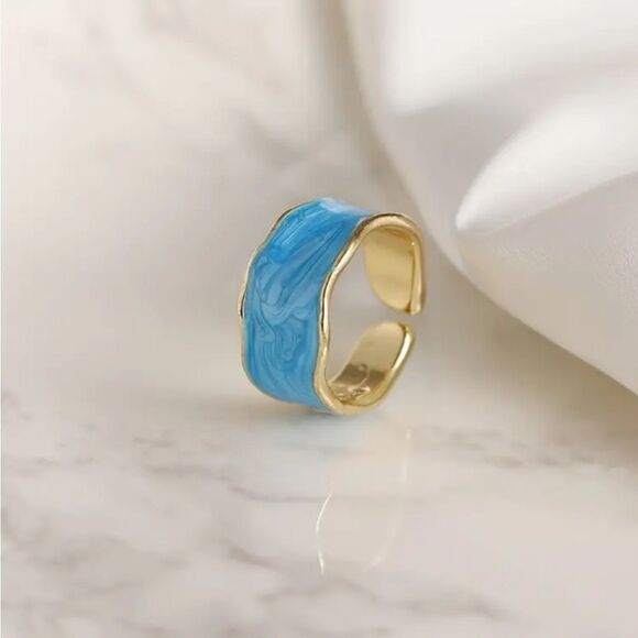 Adjustable Multicolor Enamel Ladies Rings - Picture 8 of 12